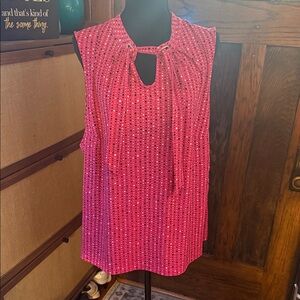 Liz Claiborne Pink Sleeveless Blouse with Keyhole